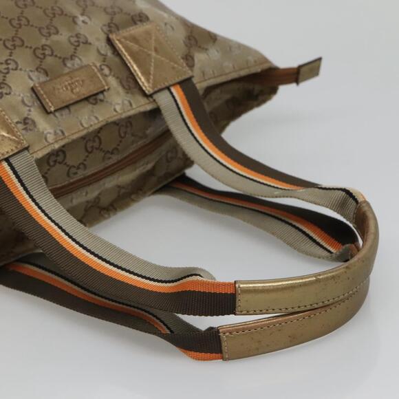 GUCCI GG Canvas GG Crystal Tote Bag Coated Canvas Gold - Picture 7 of 12